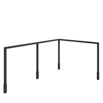 Terasest pergola - Nurk - 600 x 412 x 230 cm - RAL7016 matt (antratsiithall) - Betoonvundamendiga