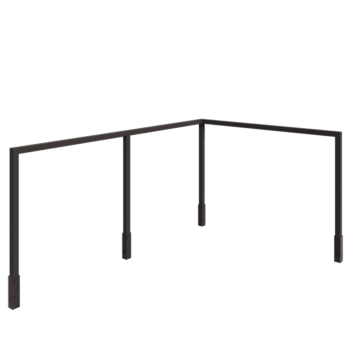 Terasest pergola - Nurk - 600 x 412 x 230 cm - Muu RAL värv - Betoonvundamendiga