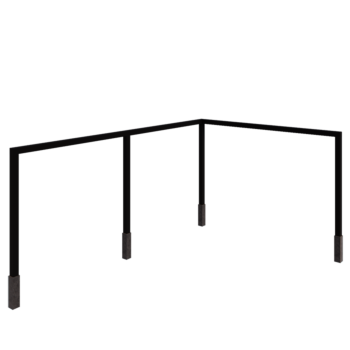 Terasest pergola - Nurk - 600 x 412 x 230 cm - RAL9005 matt (must) - Betoonvundamendiga