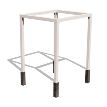 Terasest pergola - Ruut - 224 x 200 x 230 cm - RAL9005 matt (must) - Ilma betoonvundament