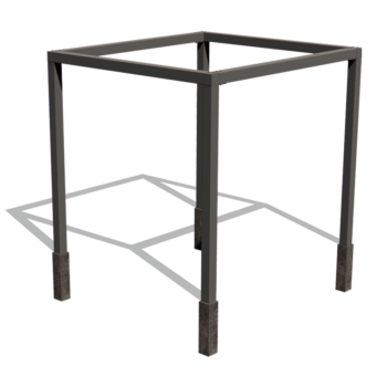 Terasest pergola - Ruut - 274 x 250 x 230 cm - RAL9010 matt (valge) - Ilma betoonvundament