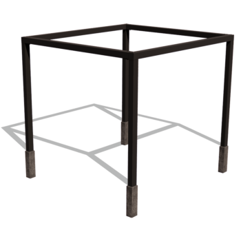 Terasest pergola - Ruut - 324 x 300 x 230 cm - RAL9005 matt (must) - Ilma betoonvundament