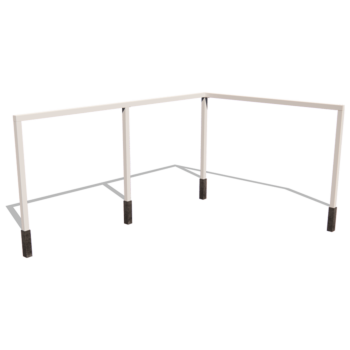 Terasest pergola - Nurk - 600 x 412 x 230 cm - RAL9010 matt (valge) - Ilma betoonvundament