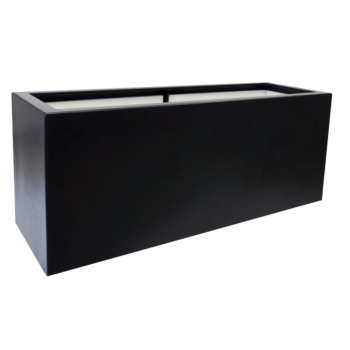 klaaskiudne lillekast - Ristkülikukujuline - 100 x 50 x 60 cm - RAL9005 matt (must) - Põhjaga