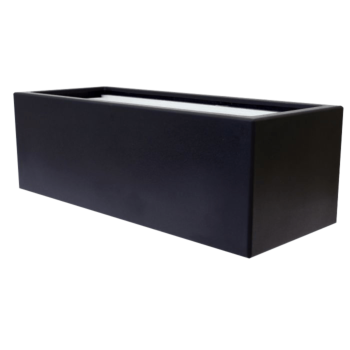 klaaskiudne lillekast - Ristkülikukujuline - 120 x 50 x 40 cm - RAL9005 matt (must) - Põhjaga
