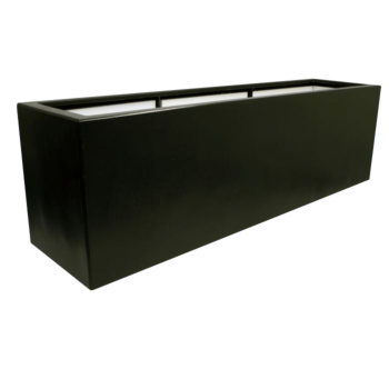 klaaskiudne lillekast - Ristkülikukujuline - 200 x 50 x 60 cm - RAL9005 matt (must) - Põhjaga