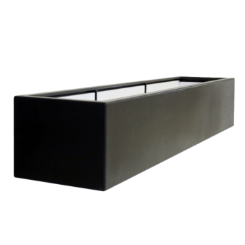 klaaskiudne lillekast - Ristkülikukujuline - 230 x 50 x 40 cm - RAL9005 matt (must) - Põhjaga