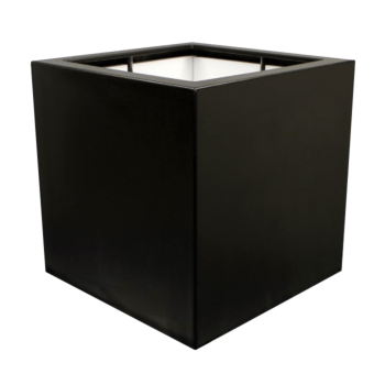 klaaskiudne lillekast - Ruut - 120 x 120 x 120 cm - RAL9010 matt (valge) - Põhjaga