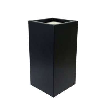 klaaskiudne lillekast - Ruut - 40 x 40 x 80 cm - RAL9005 matt (must) - Põhjaga