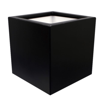klaaskiudne lillekast - Ruut - 60 x 60 x 60 cm - RAL9005 matt (must) - Põhjaga