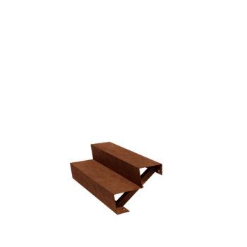Corten terasest aiatrepp - 2-astmeline - 48 x 100 x 34 cm