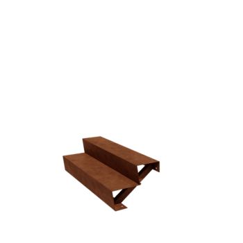 Corten terasest aiatrepp - 2-astmeline - 48 x 120 x 34 cm