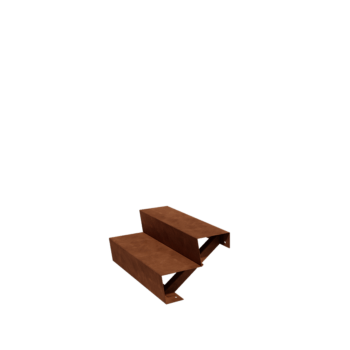 Corten terasest aiatrepp - 2-astmeline - 48 x 80 x 34 cm
