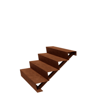 Corten terasest aiatrepp - 4-astmeline - 96 x 100 x 68 cm