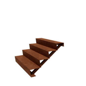 Corten terasest aiatrepp - 4-astmeline - 48 x 120 x 68 cm