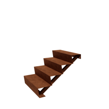 Corten terasest aiatrepp - 4-astmeline - 96 x 80 x 68 cm