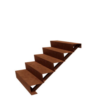 Corten terasest aiatrepp - 5-astmeline - 120 x 100 x 85 cm