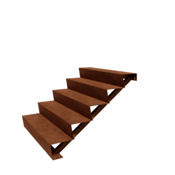 Corten terasest aiatrepp - 5-astmeline - 120 x 120 x 85 cm