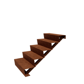 Corten terasest aiatrepp - 5-astmeline - 120 x 80 x 85 cm