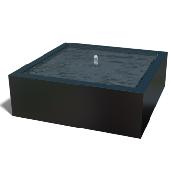 Alumiiniumist purskkaev - Lyra - 120 x 120 x 40 cm - RAL9005 matt (must) - LED-valgustusega