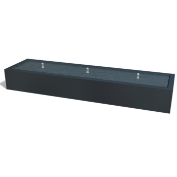 Alumiiniumist purskkaev - Lyra - 300 x 80 x 40 cm - RAL9005 matt (must) - LED-valgustusega