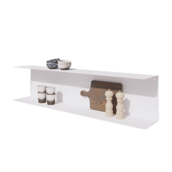 Terasest seiniriiul - C-kuju - 120 x 20 x 28 cm - RAL9010 matt (valge)