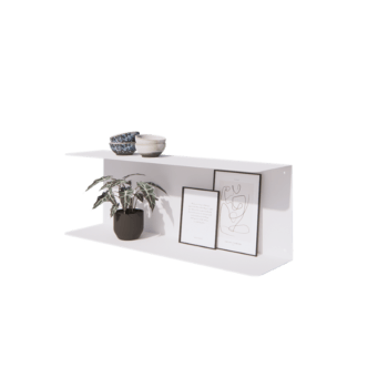 Terasest seiniriiul - C-kuju - 80 x 20 x 28 cm - RAL9010 matt (valge)
