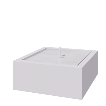 Alumiiniumist purskkaev - Lyra - 120 x 120 x 40 cm - RAL9010 matt (valge) - LED-valgustusega