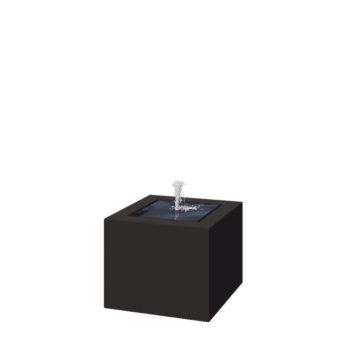 Alumiiniumist purskkaev - Lyra - 50 x 50 x 40 cm - RAL9005 matt (must) - LED-valgustusega