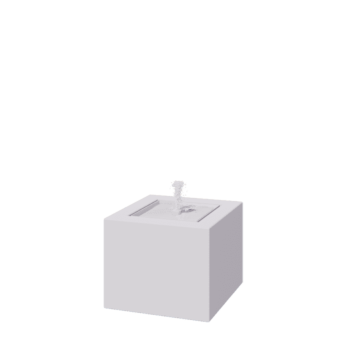 Alumiiniumist purskkaev - Lyra - 50 x 50 x 40 cm - RAL9010 matt (valge) - LED-valgustusega