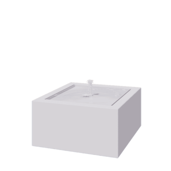 Alumiiniumist purskkaev - Lyra - 80 x 80 x 40 cm - RAL9010 matt (valge) - LED-valgustusega