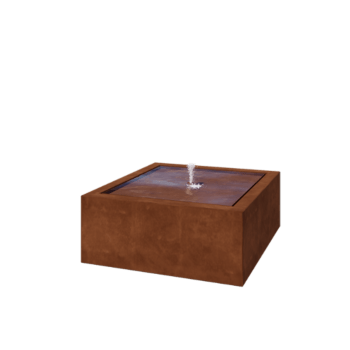 Corten terasest purskkaev - Lyra - 100 x 100 x 40 cm - LED-valgustusega
