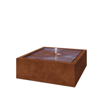 Corten terasest purskkaev - Lyra - 120 x 120 x 40 cm - LED-valgustusega