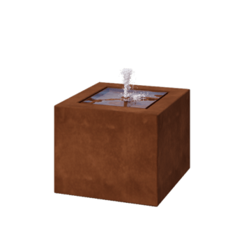 Corten terasest purskkaev - Lyra - 50 x 50 x 40 cm - Ilma LED-valgustus
