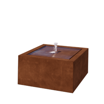 Corten terasest purskkaev - Lyra - 80 x 80 x 40 cm - LED-valgustusega