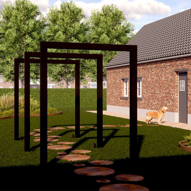 Pulbervärvitud terasest pergola sirge 400 cm