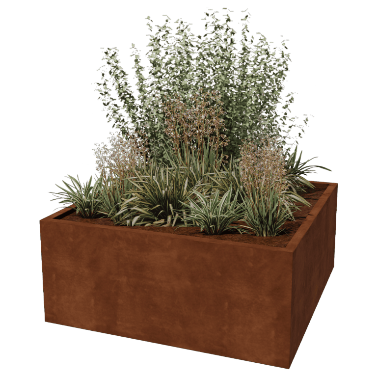 Keevitatud Corten-terasest lillekast Montana 140 x 140 x 60 cm