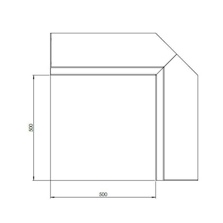 Corten terasest tugisein - Sisenurk - 50 x 50 x 60 cm