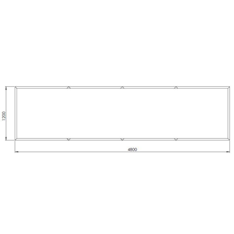 Pulbervärvitud terasest lillekast Texas xxl 480 x 120 cm