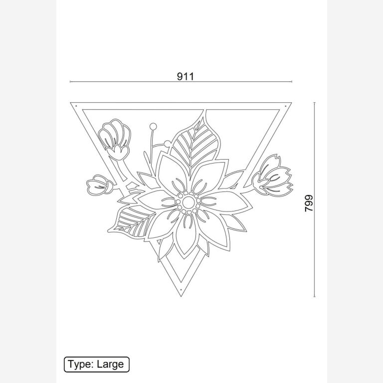 Metallist seinadekoratsioonid Lill 1.0