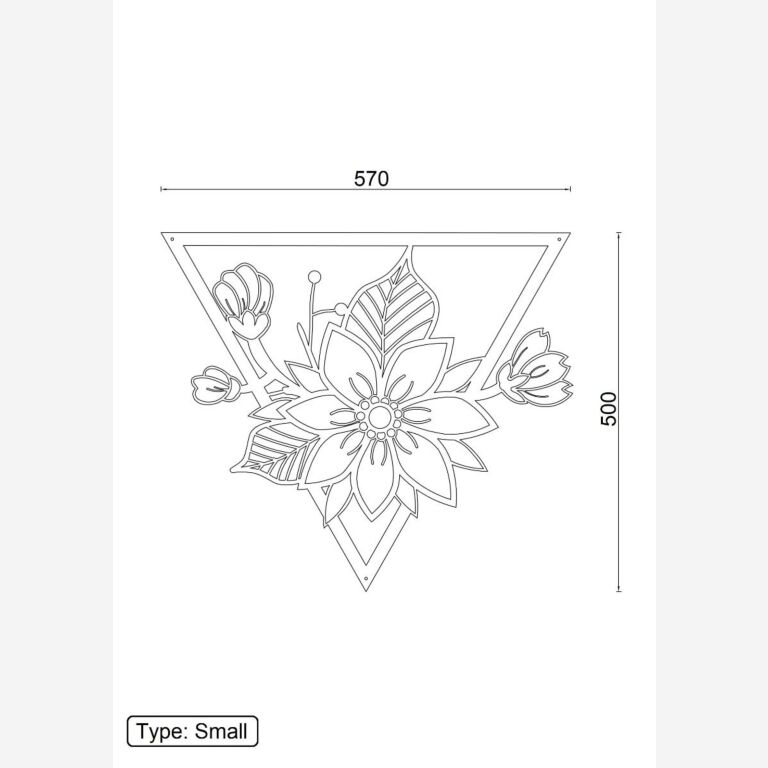 Metallist seinadekoratsioonid Lill 1.0