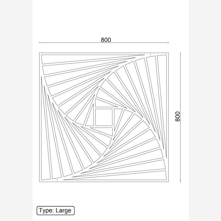 Metallist seinadekoratsioonid Geomeetrilised kujundid 3.0