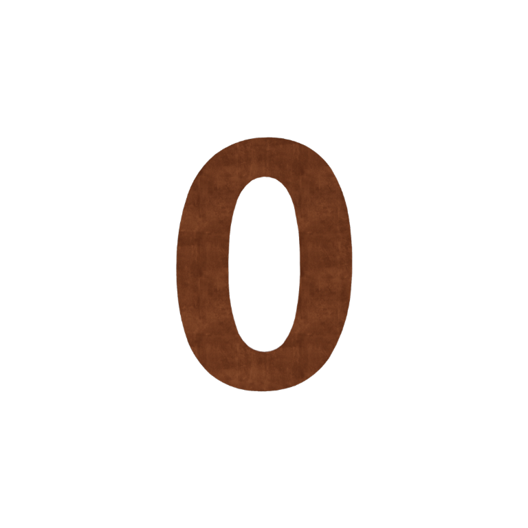 Corten terasest majanumber 0 - 10,4 x 15 cm - Isekleepuv