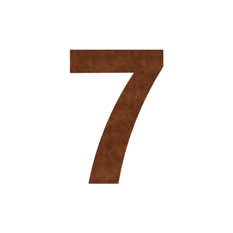 Corten terasest majanumber 7 - 10,5 x 15 cm - Isekleepuv