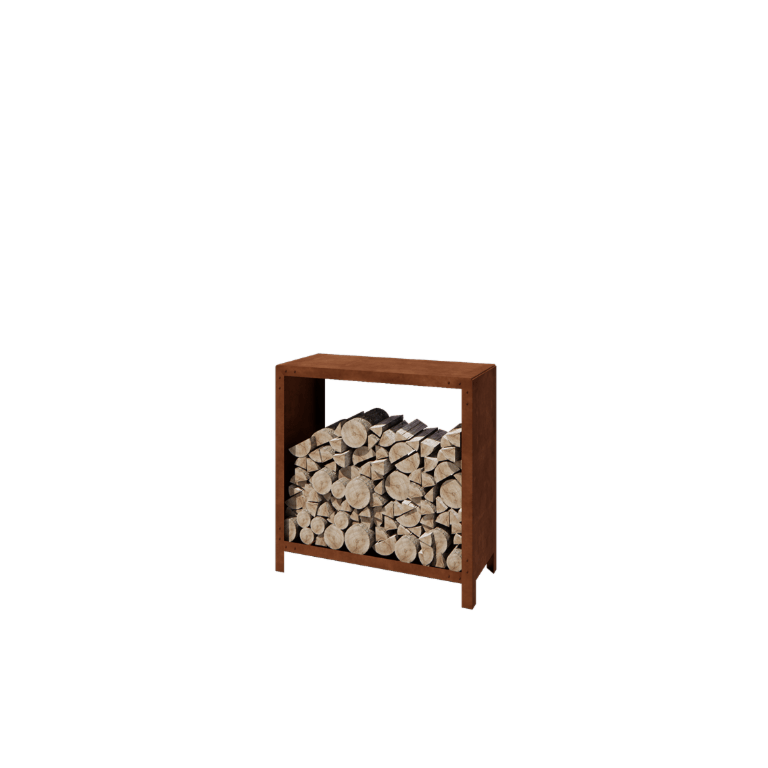 Corten terasest küttepuude hoidja - Indiana - 100 x 40 x 100 cm