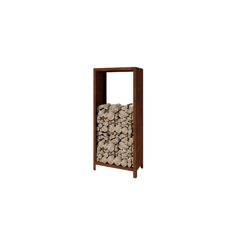 Corten terasest küttepuude hoidja - Indiana - 80 x 40 x 180 cm