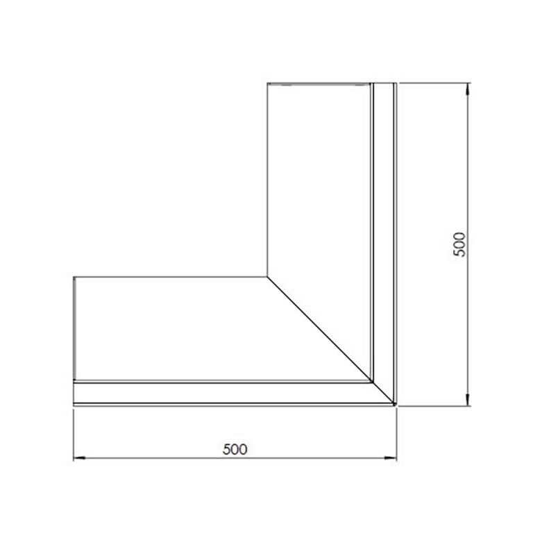 Corten terasest tugisein - Välinurk - 50 x 50 x 30 cm
