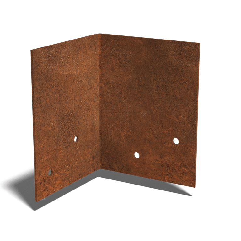 ühendusplaat Corten teras 90º keskmine 22 - 25 cm