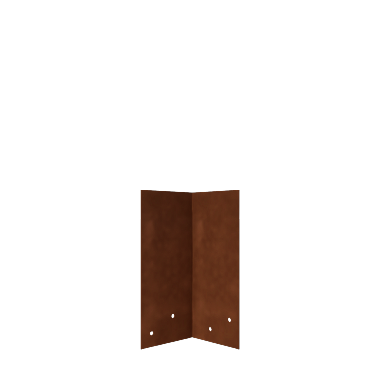 ühendusplaat Corten teras 90º keskmine 22 - 25 cm