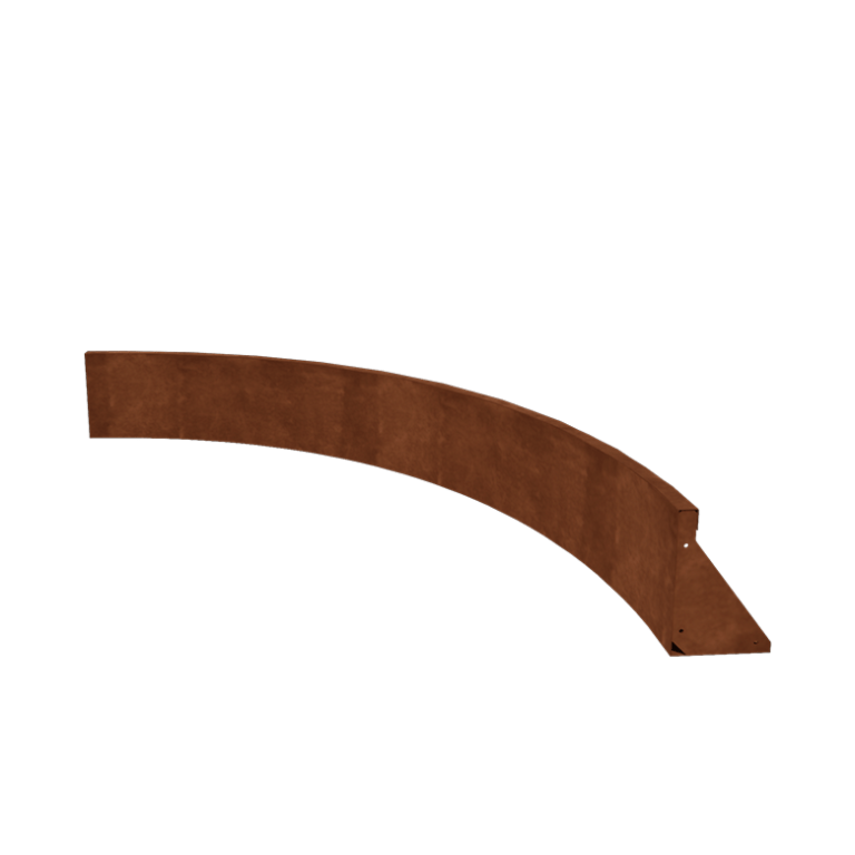 Corten terasest tugisein - Sisemine kurv - 150 x 150 x 30 cm